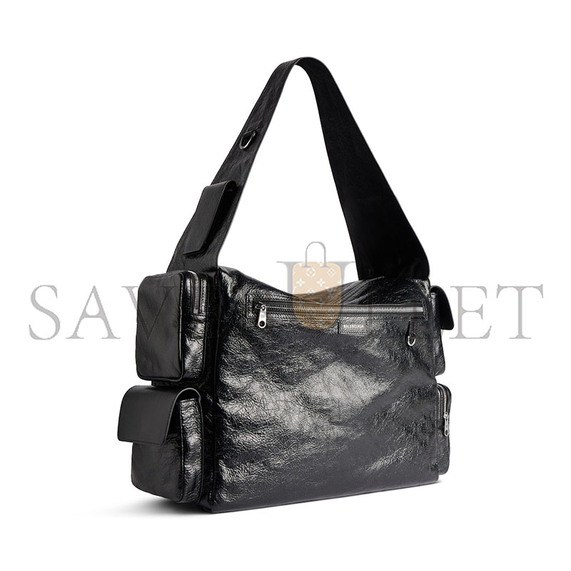 BALENCIAGA SUPERBUSY SLING BAG LARGE IN BLACK 702168210C81000 (42*29*19cm)